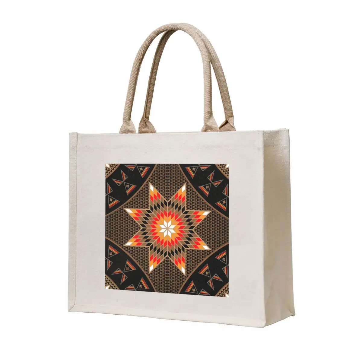Morning Star with Tipi's (Brown) Tote Bag Shopper bag the tote bag ecological bags custom fabric