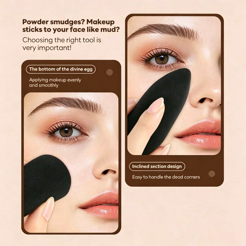 Multifunctional Point‑Cut Makeup Sponge, Soft Non‑Latex Cosmetic Sponge Wet & Dry Dual‑Use for Foundation Concealer Face Beauty