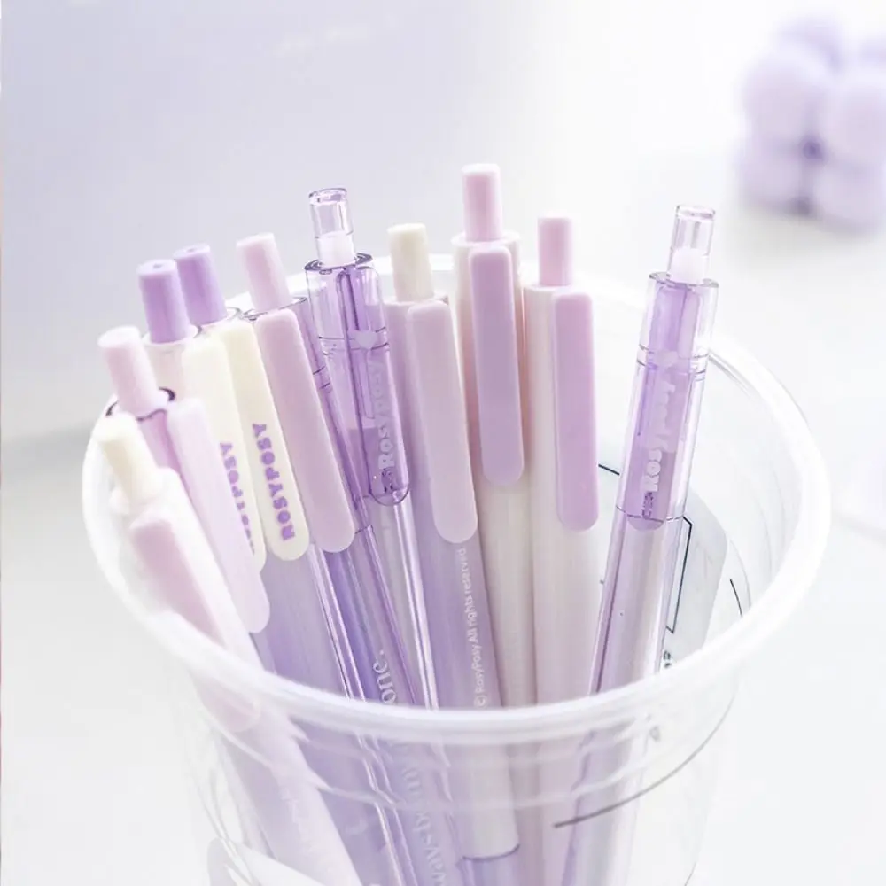 Gradient Color Gel Pen Set Plastic Shell Black Ink Blush Design Gel Pens Set Stationery Supplies Office Accessories Stationery