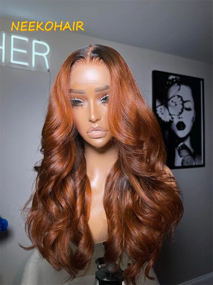 

13x4 Transparent Lace Frontal Wig Colored 1B/Ginger Red Brown 1B/27 Body Wave 13x6 HD Lace Front Wigs Human Hair Wigs For Women