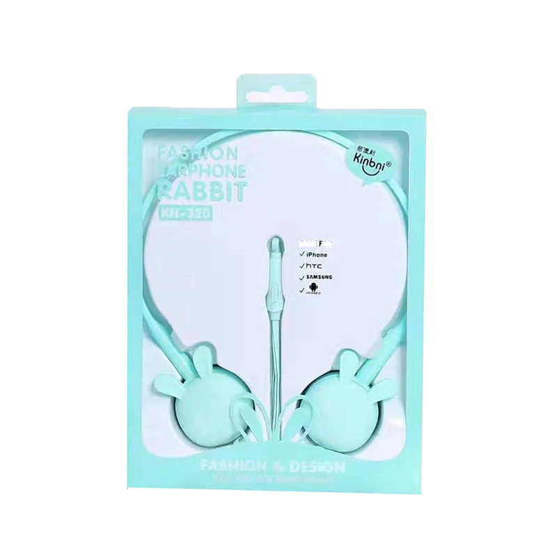 Rabbit Headphone Cute Cartoon Headset Wired Headphones Headset 3.5mm Audio Jack With Microphone 1.2 M Cable Kids Headphones