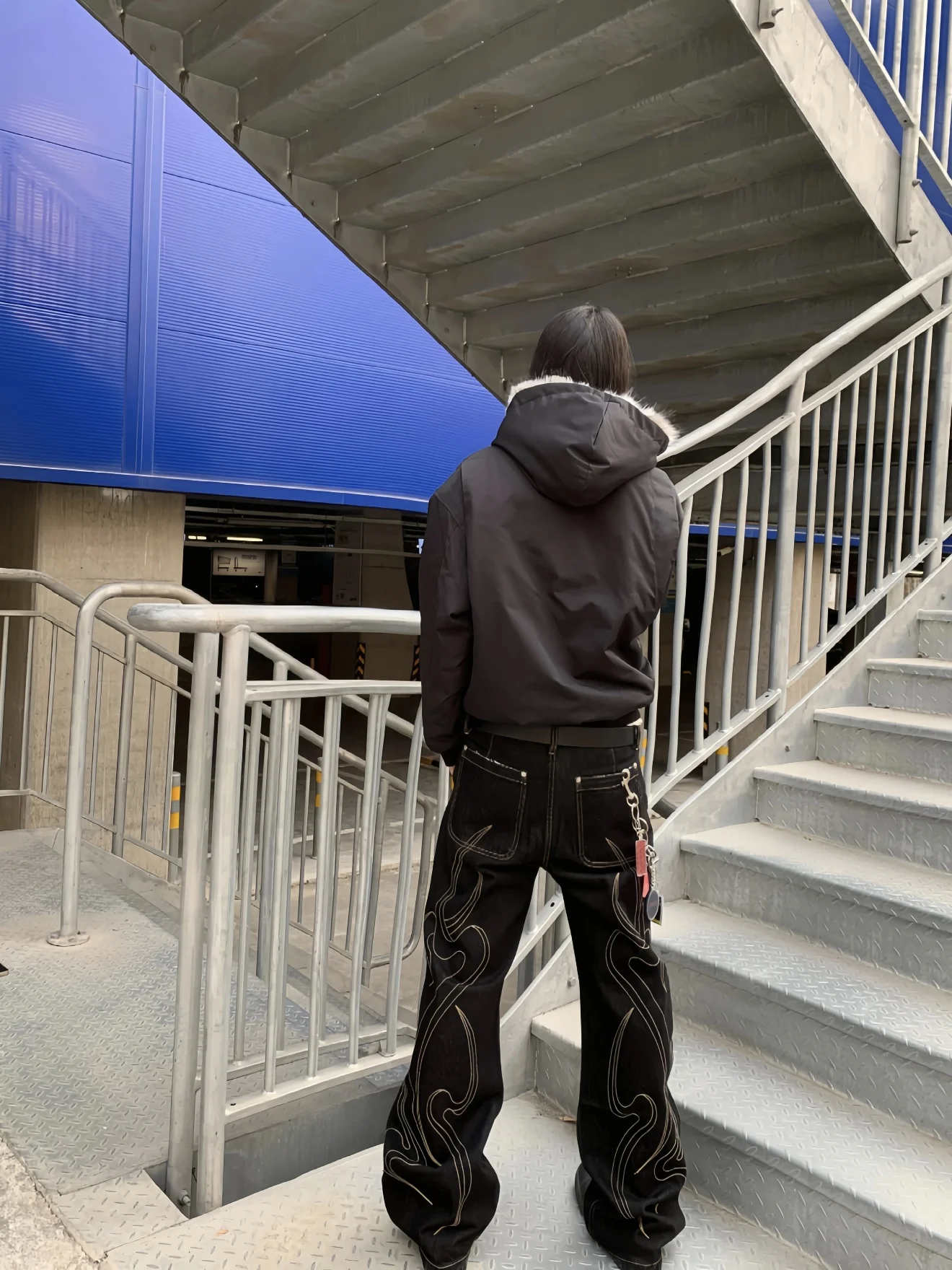 

Мужские джинсы прямого кроя с американской вышивкой, цвета деним, универсальные, оригинальные, из натуральной ткани, повседневные, прямые штанины