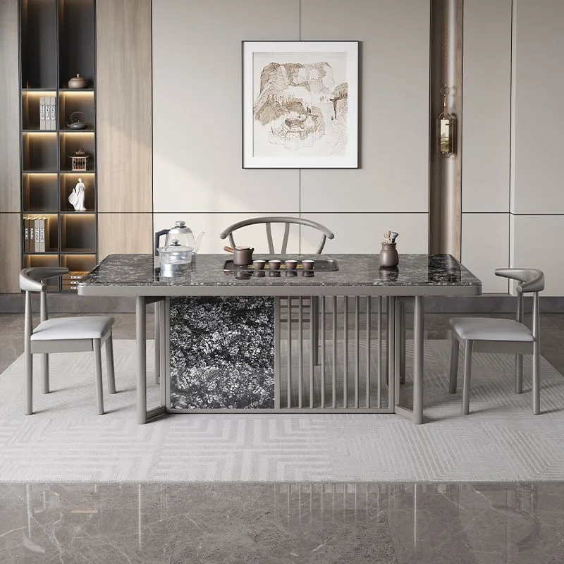 Rock slab tea table office living room modern tea table boiling water integrated coffee table