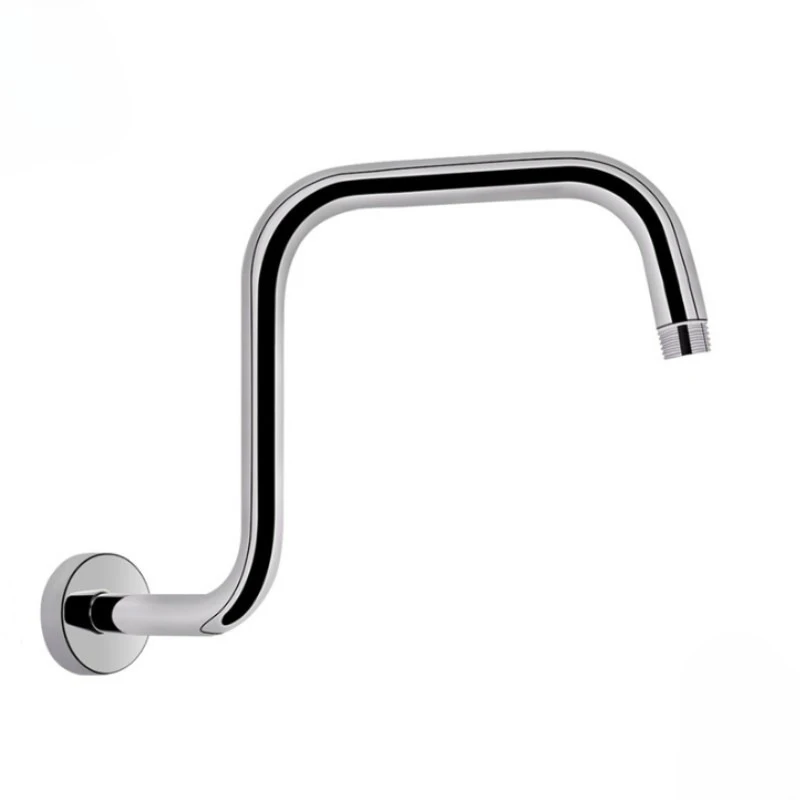 14 Inch Stainless Steel Wall Mounted S-Pipe, Shower Fixed Rod & Shower Extension Arm