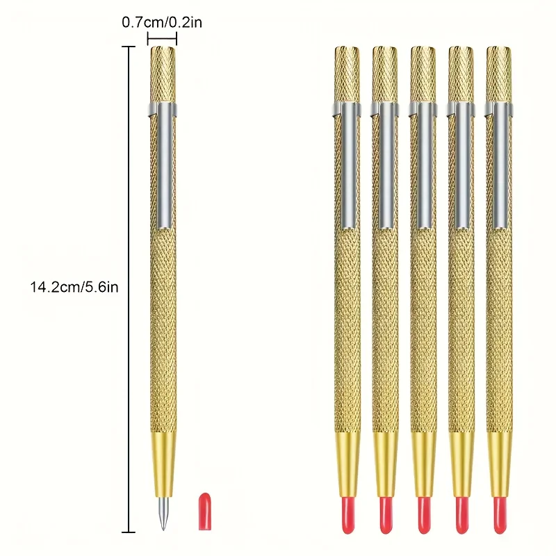 Steel Marking Pens with a Non-Slip Grip And a Portable Clip Durable Marking Tool Suitable for Tile Glass Ceramic Porcelain Metal