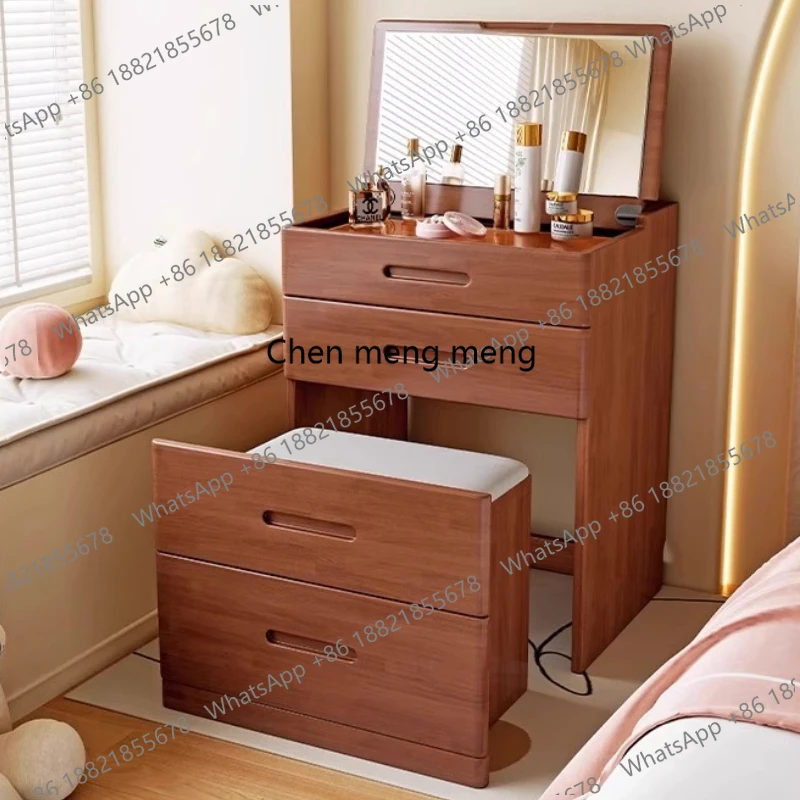 Girls Rustic Dressing Table Miniature Storage Solid Wood Dressing Table Simple Vanity Penteadeira De Maquiagem House Accessories