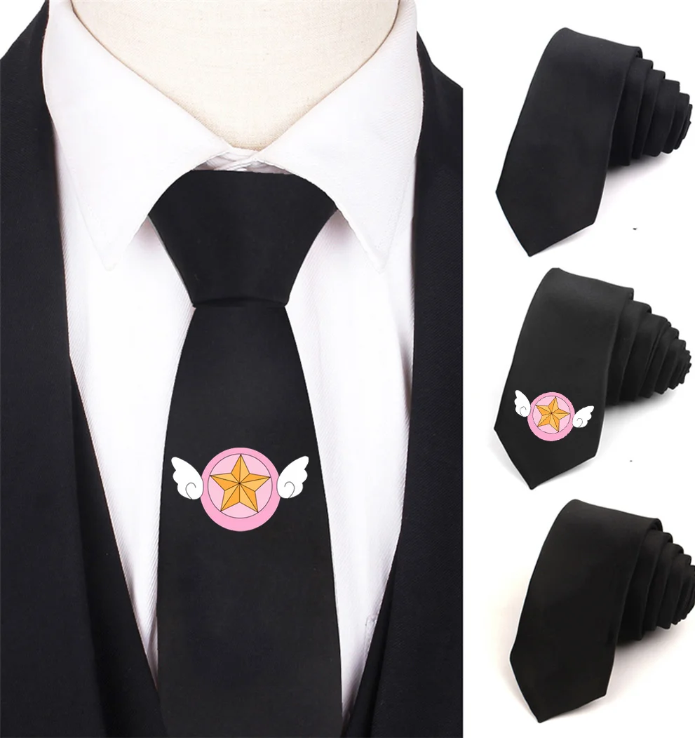 Kids Necktie Anime Cardcaptor Sakura Necktie Boy's Children Necktie Cotton Neck Tie Teenager Neck Tie Halloween Necktie