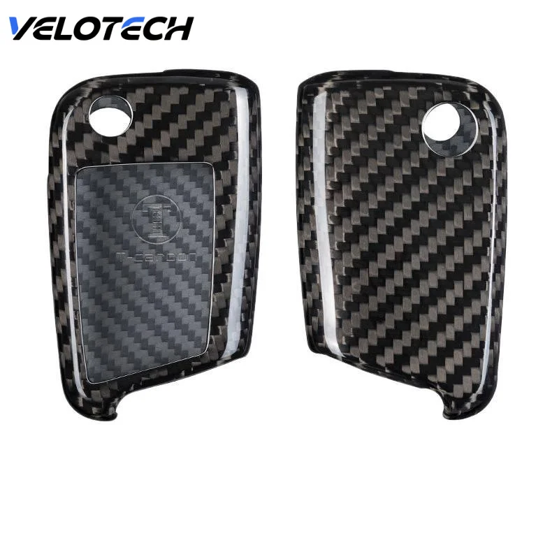 

Carbon Fiber Car Key Case Cover For Volkswagen Lavida Polo Sagitar Golf Bora Tiguan Passat Protective Shell