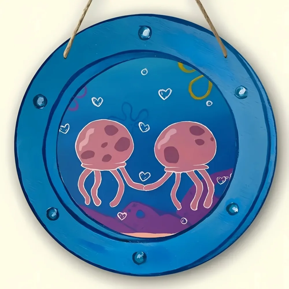 Bezauberndes Seeigel-Ornament, 20,3 x 20,3 cm – multifunktionale Kunst-Haus- und Außendekoration aus Kunstholz