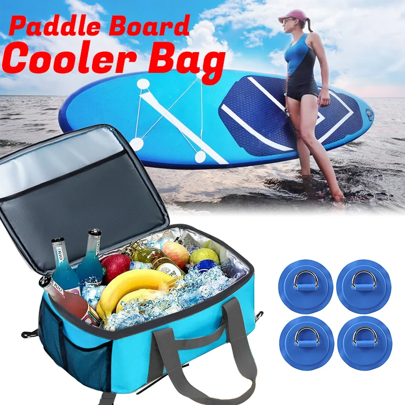 Wasserdichte Kühltasche für Paddle-Boards, 16 l, isolierte Decktasche, Netztasche, Kajak-Aufbewahrungspackung, SUP Beach Camping Cooler
