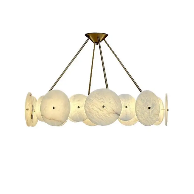 

Modern French light luxury living room Spanish marble chandelier Nordic creative designer dining room bedroom villa lamps