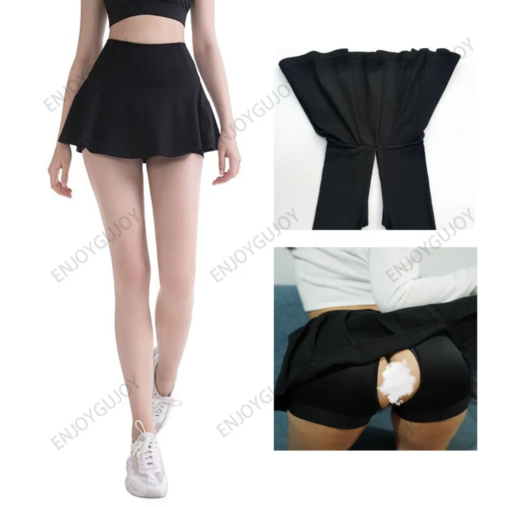 

Уличные сексуальные брюки с открытой промежностью, экзотические шорты, женская юбка, летние шорты, персиковые мини-юбки для йоги, Y2k, повседневная уличная одежда для пар