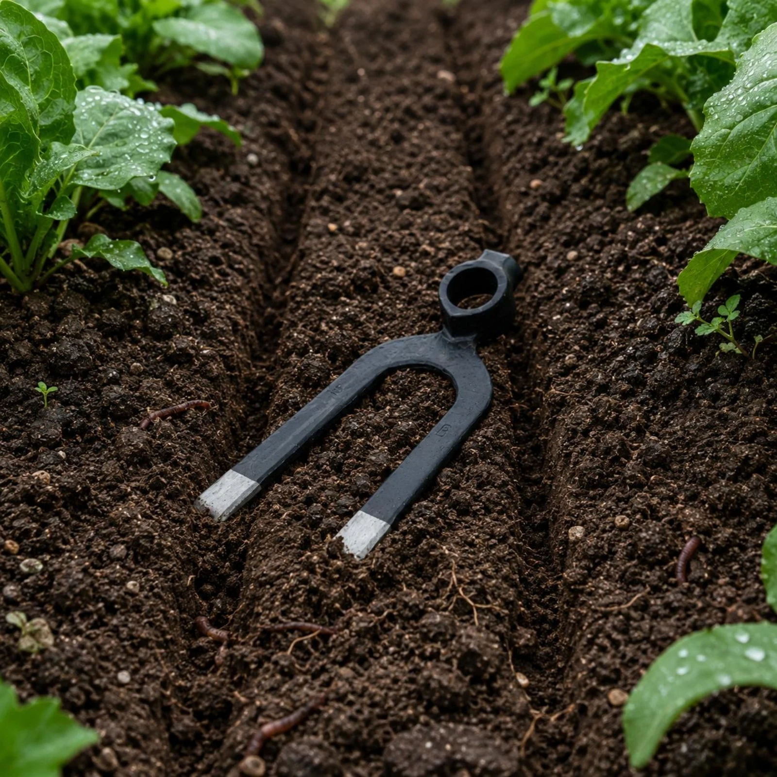 

Two-Tine Hoe Silver Tips Weeding Tool for Field Cultivation