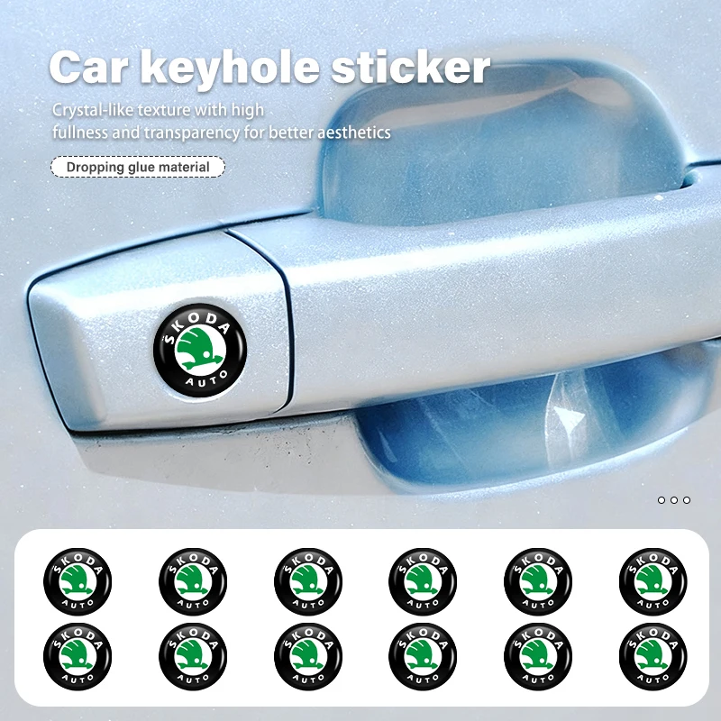 Car Styling Lock Keyhole Stickers Key Protection Decals Decoration Accessories For Skoda Kamiq Karoq Octavia 2 3 Rapid Scala