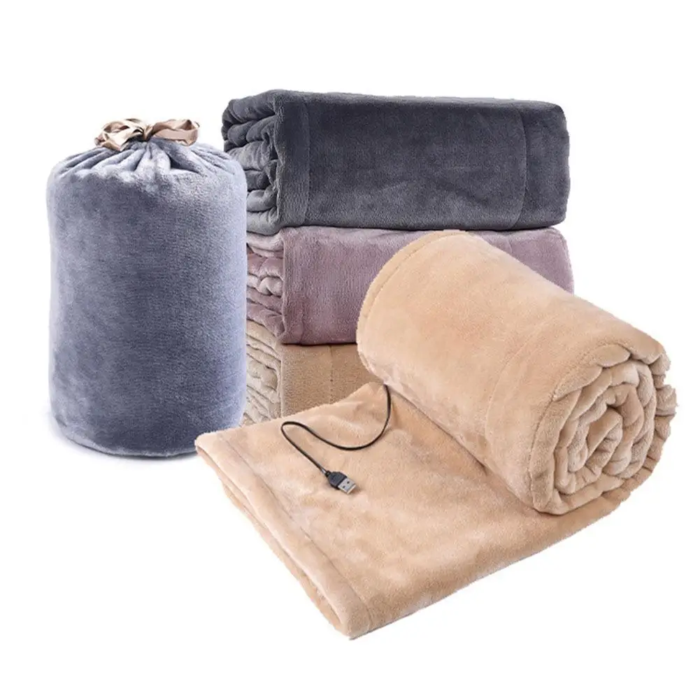 USB Electric Blanket Portable 5V Dormitory Outdoor Plush Heating Pad Winter Warm Soft Plush Car Shawl Camping 160x85cm