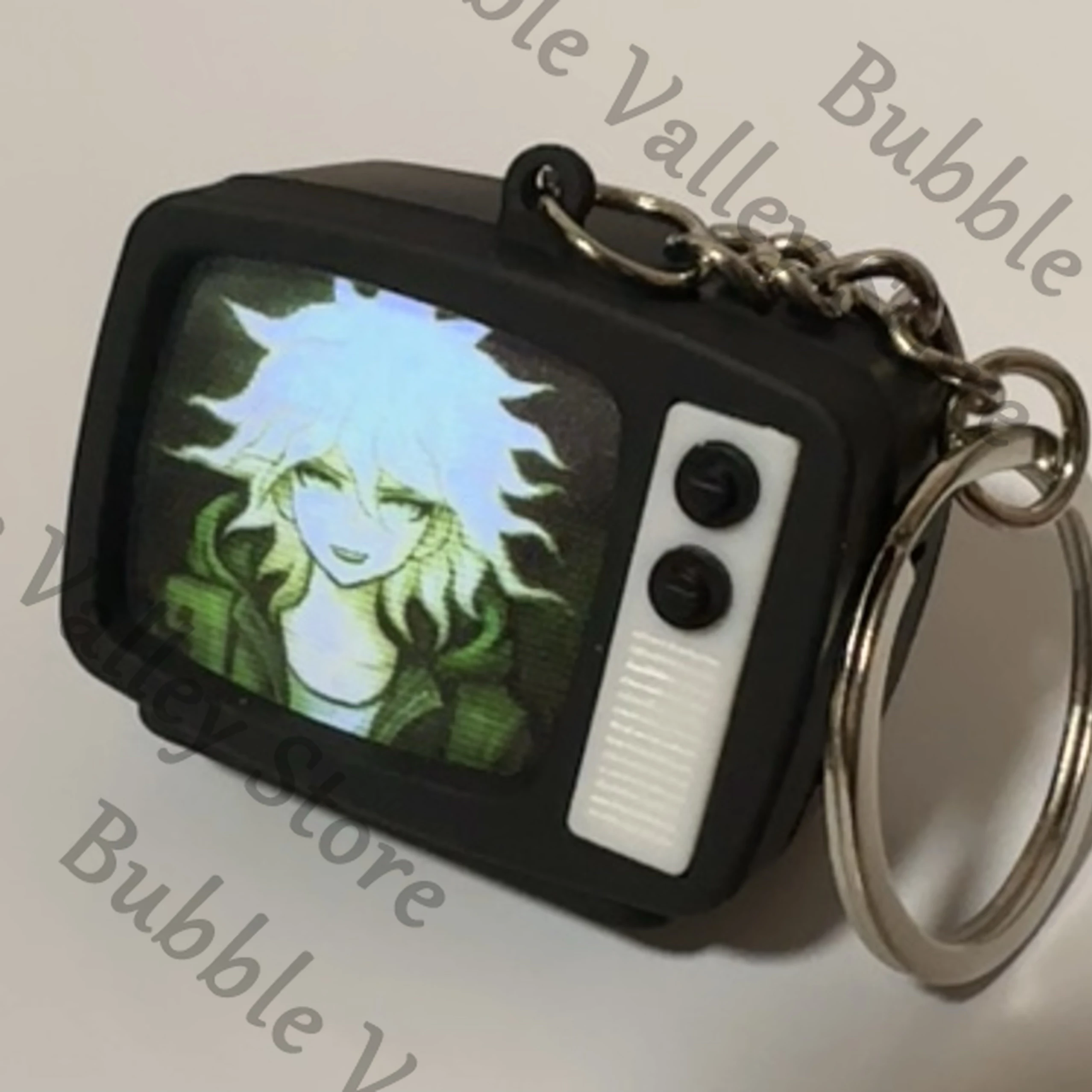 أنيمي دانغانرونا ناجيتو كومايدا تأثيري مضيئة وصوتية سلسلة مفاتيح تلفزيون صغيرة الكرتون التلفزيون مجموعة كيرينغ قلادة هدية عيد الميلاد #2