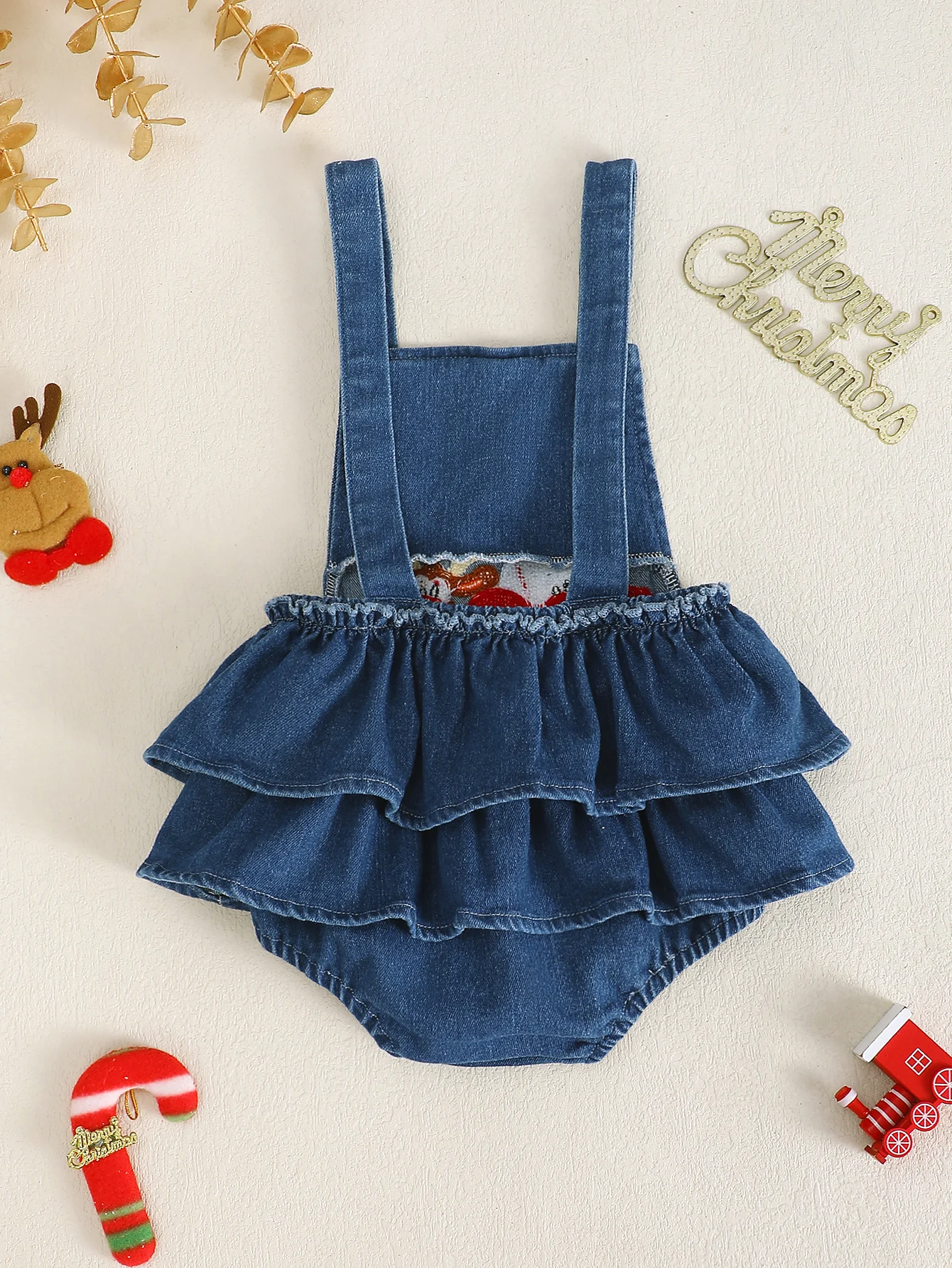 Baby Girl's Embroidered Towel Pattern Denim Dress Infant Clothing Toddler Girls' Outfit
