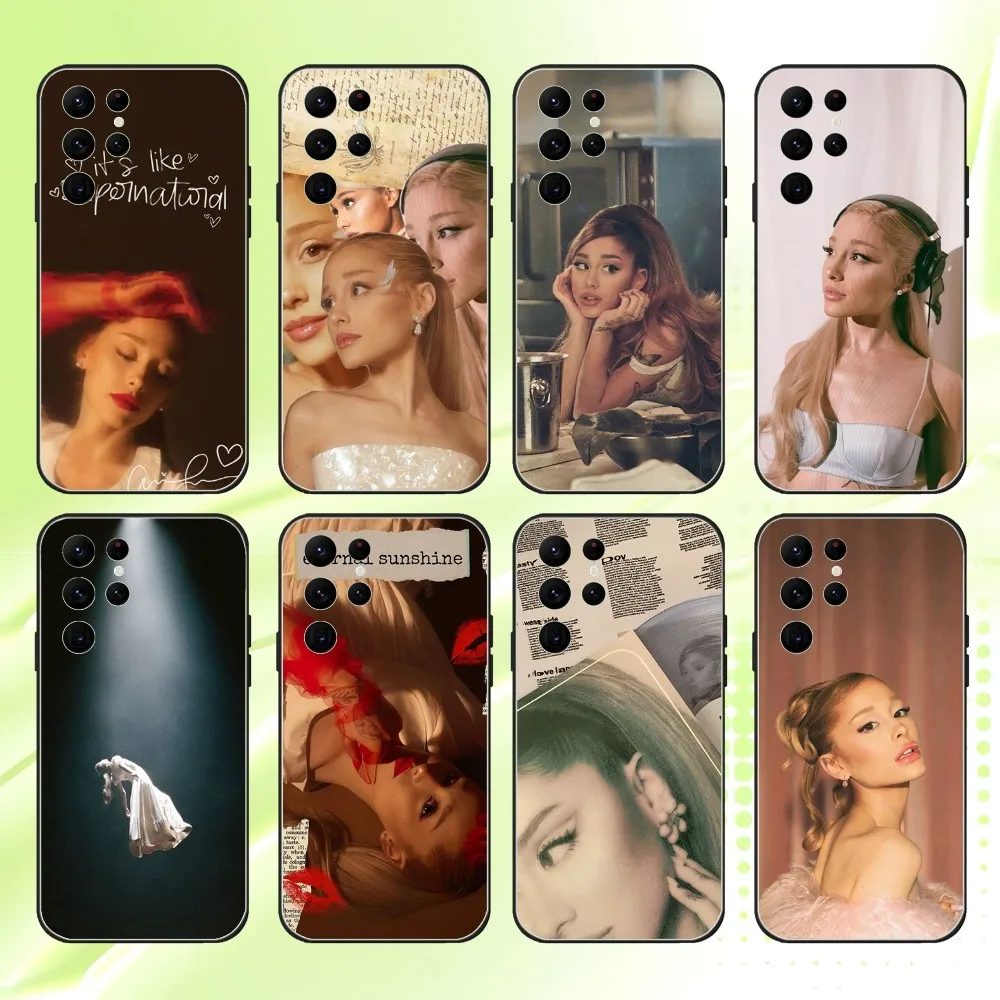

A-Ariana G-GrandeS Singer Phone Case For Samsung S 25,24,23,22,30,21,10,9,Ultra,Plus,Lite,FE,4,5G Black Soft Case