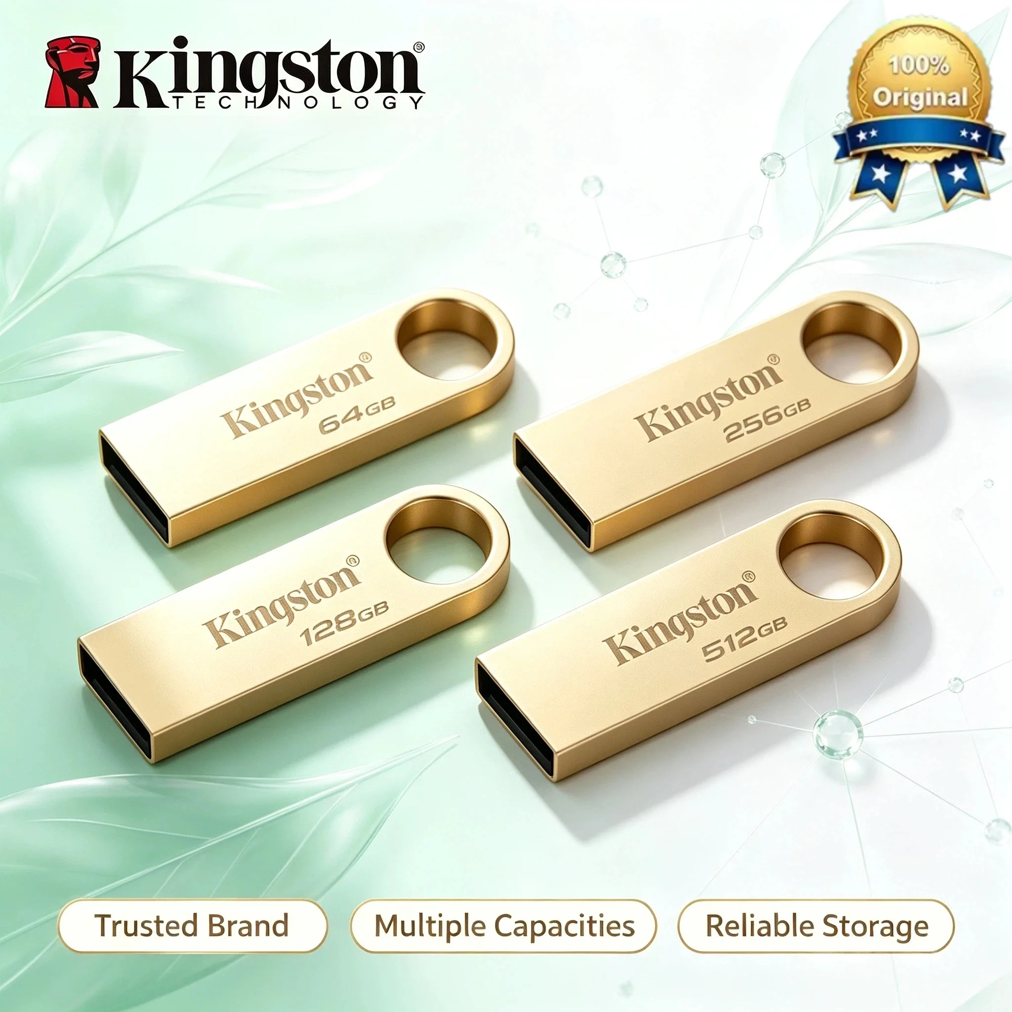Kingston Metal USB Flash Drive High Speed 3.2 220MB/s Read 100MB/s Write Pen Drive for TV Car USB Disk Stick