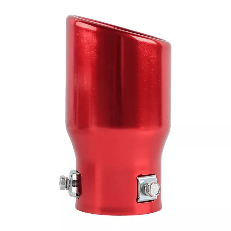 Red Round Shape Car Exhaust Muffler Tip Straight Pipe 63mm 2.5‘’ Inlet