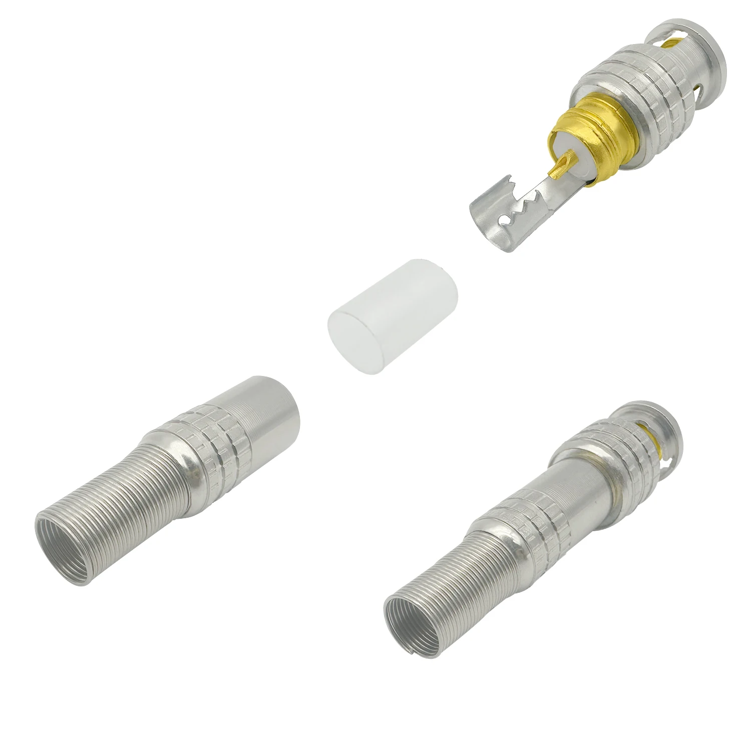 10pcs BNC to Q9 Solder Type Converter for 75-5 Surveillance Coaxial Cable CCTV Security System High Fidelity Video Connectors