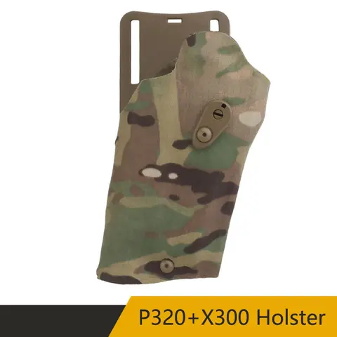 P320 + X300 탄성 홀스터, QLS 퀵릴리즈 시스템, 각도 조절 가능, 2.25 인치 전술 허리띠에 적합