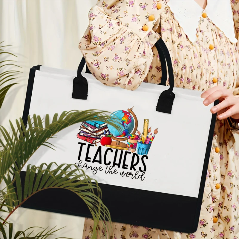 

Сумка-органайзер на плечо для учеников «изменить мир», вместительный тоут, многоразовые мешки для покупок, подарок на выпускной