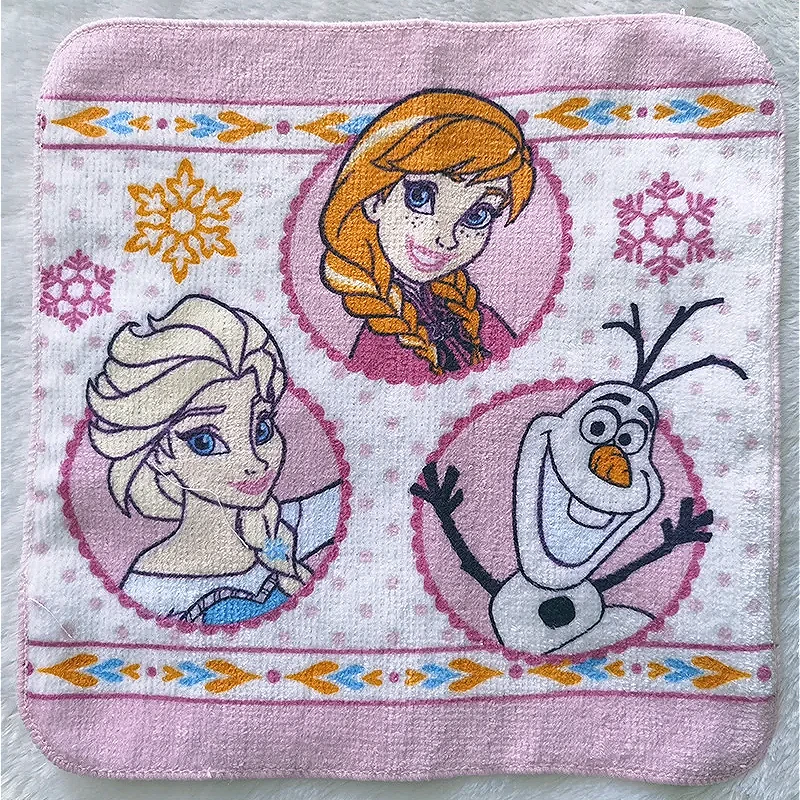 20*20cm Disney Frozen Princess Series Towel Children's Mouth Wipe Hands Kindergarten Small Square Portable Small Handkerchief