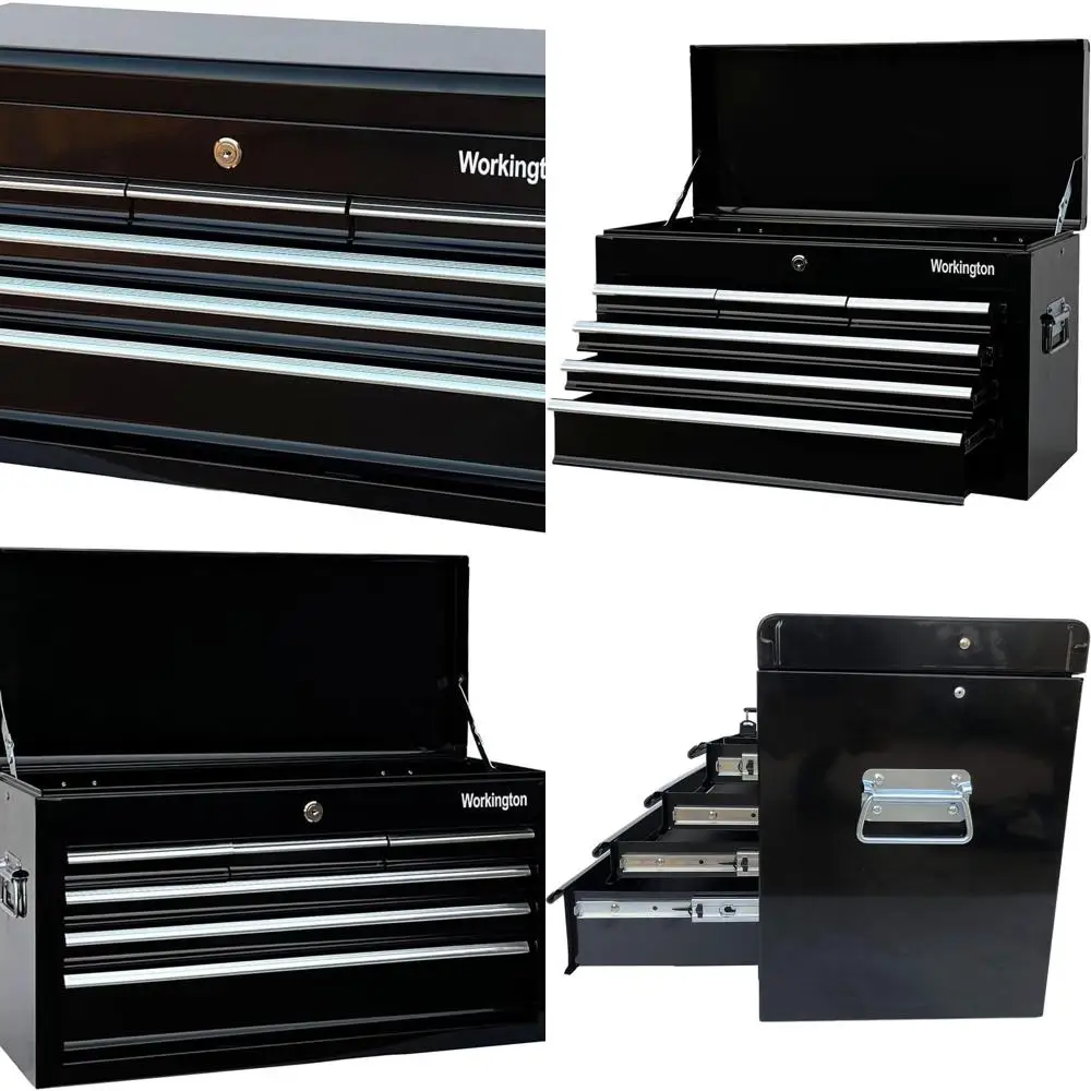 

Металлический ящик для инструментов на 6 выдвижных ящиков с шарикоподшипниковыми направляющими, черный органайзер для хранения 4005