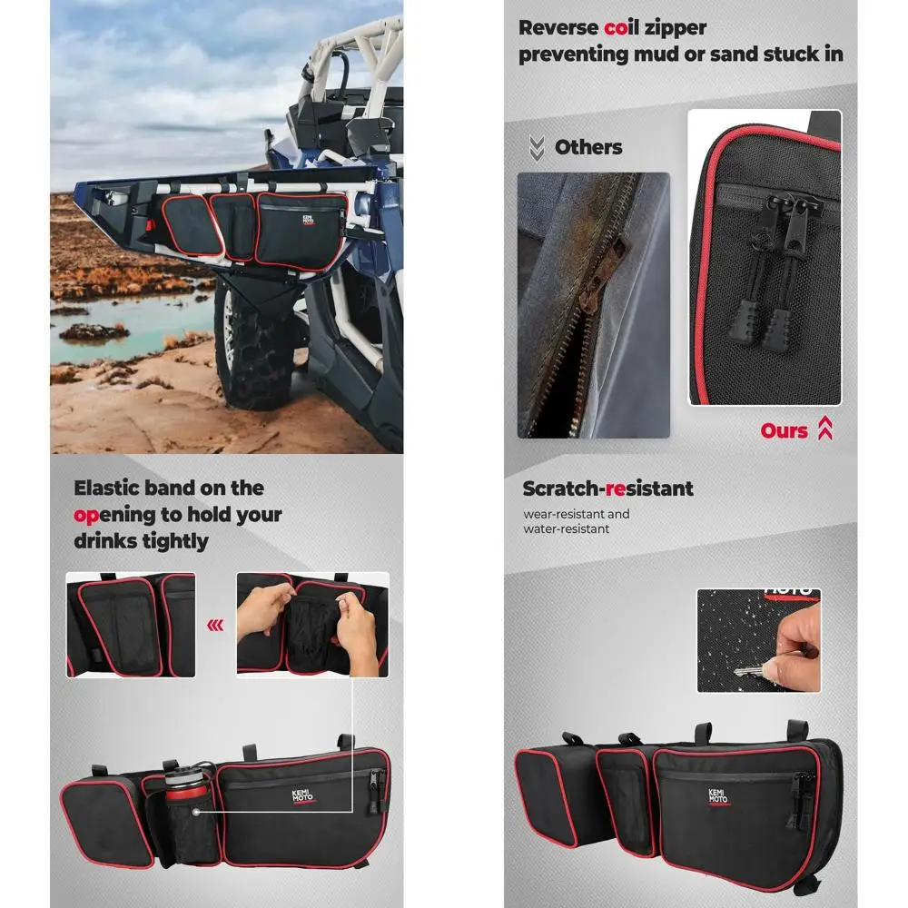 

X3 Door Bags, Compatible with Can Am Maverick X3 and MAX models 2017-2025, with Cup Holder and Removable Knee Pads Door Storage