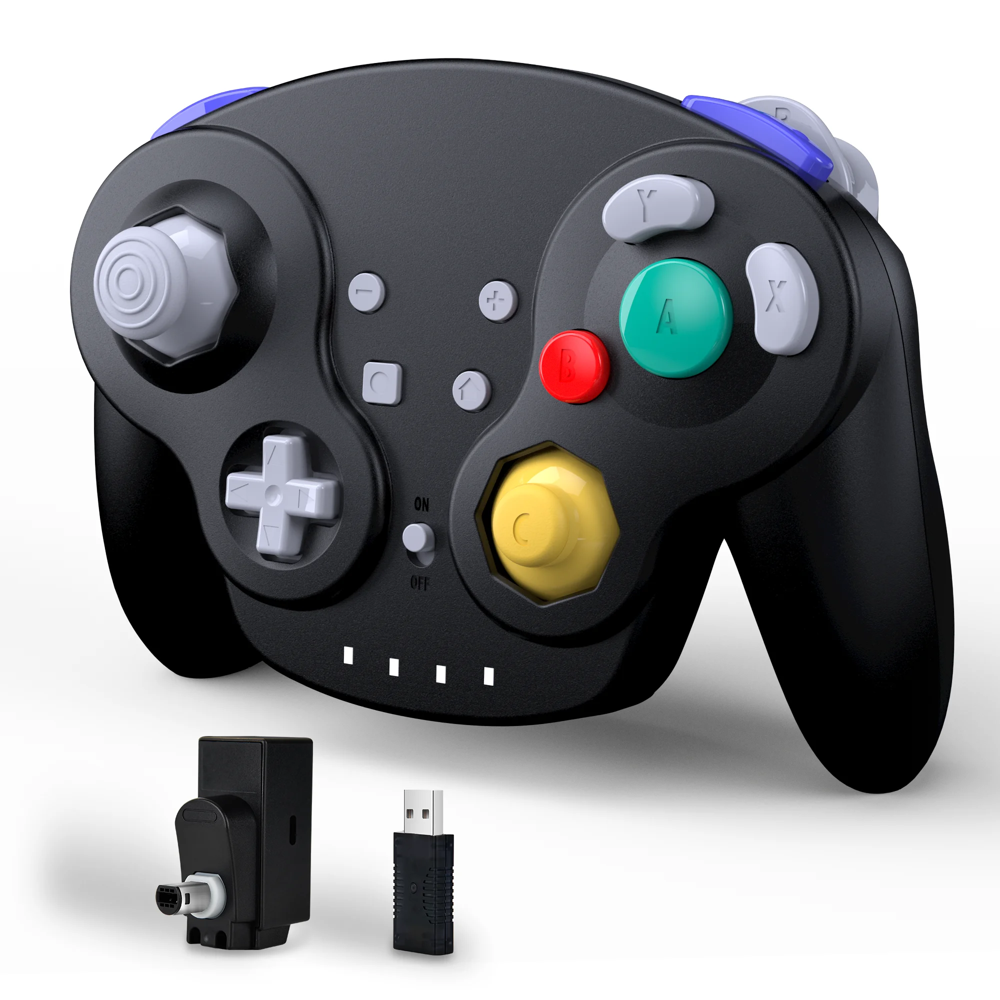 2.4 GHz Wireless for Game Switch Online Controller,with NGC&USB Receiver,for NGC Wii Switch 1/ 2 Windows PC Mac Raspberry Pi