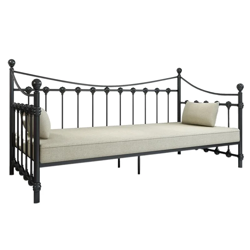 European simple wrought iron sofa bed sitting and sleeping single bed princess  children's push-pull