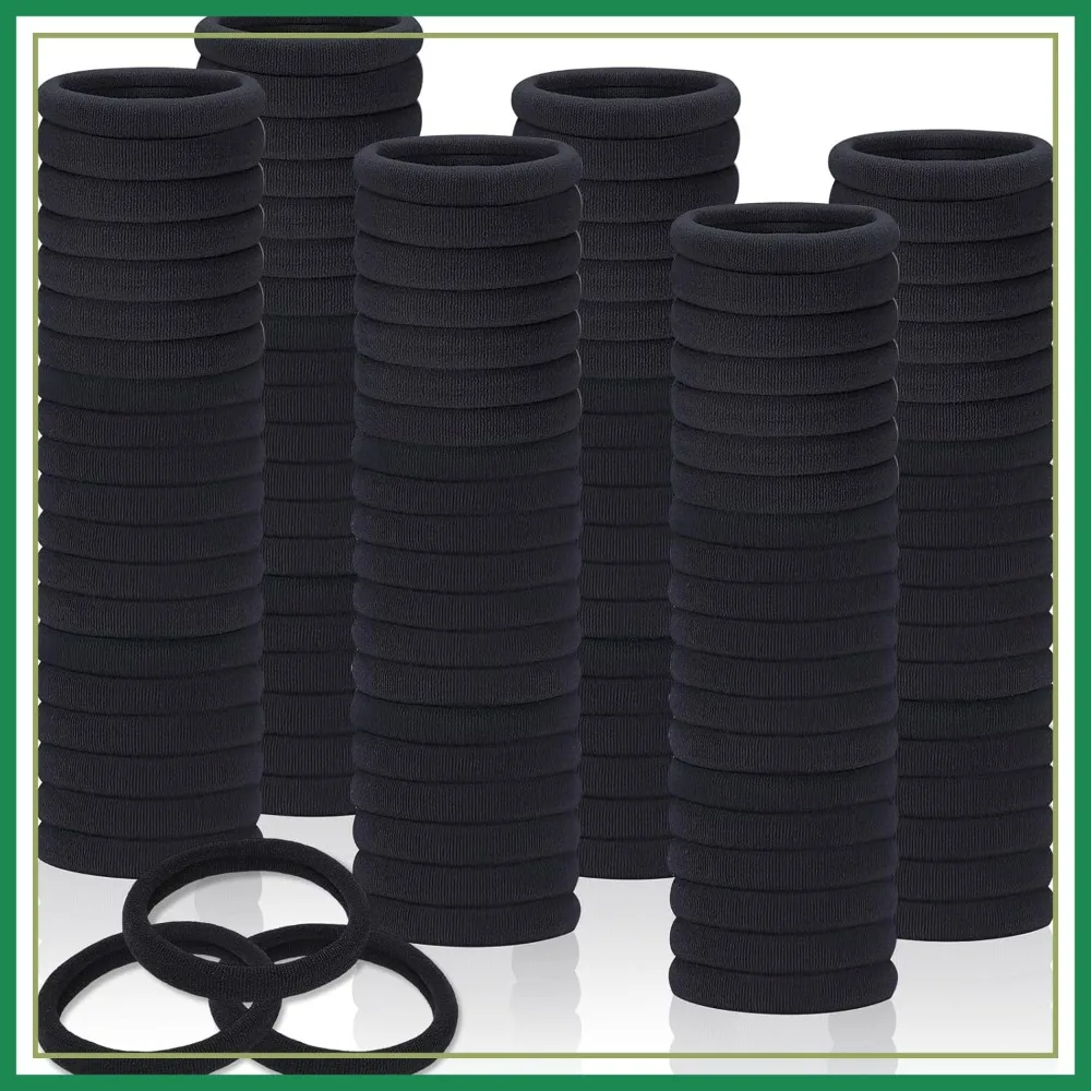 

150 Pcs Seamless Elastic Hair Ties No Damage for Thick & Thin Hair, Ponytail Holders, Soft Bands for Women, All Black