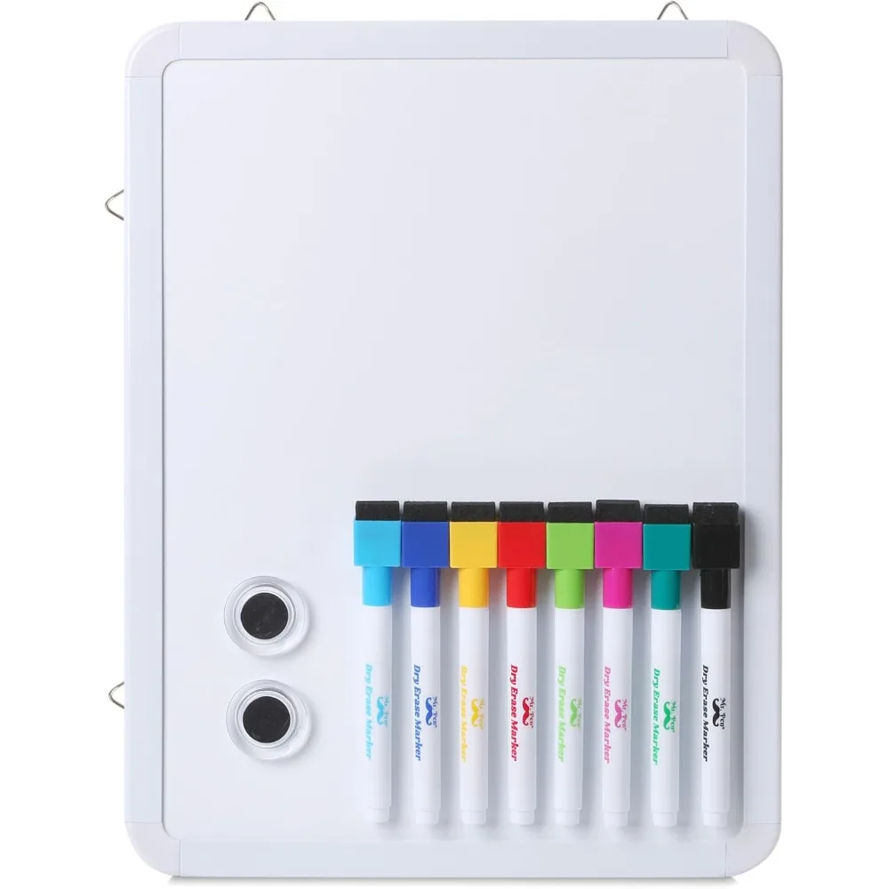 

Small Dry Erase Board, 12.5x9.5 Inches, Whiteboard with 8 Fine Point Dry Erase Markers and 2 Board Magnets, Magnetic Small White Board for Students, Home, Office and Classroom