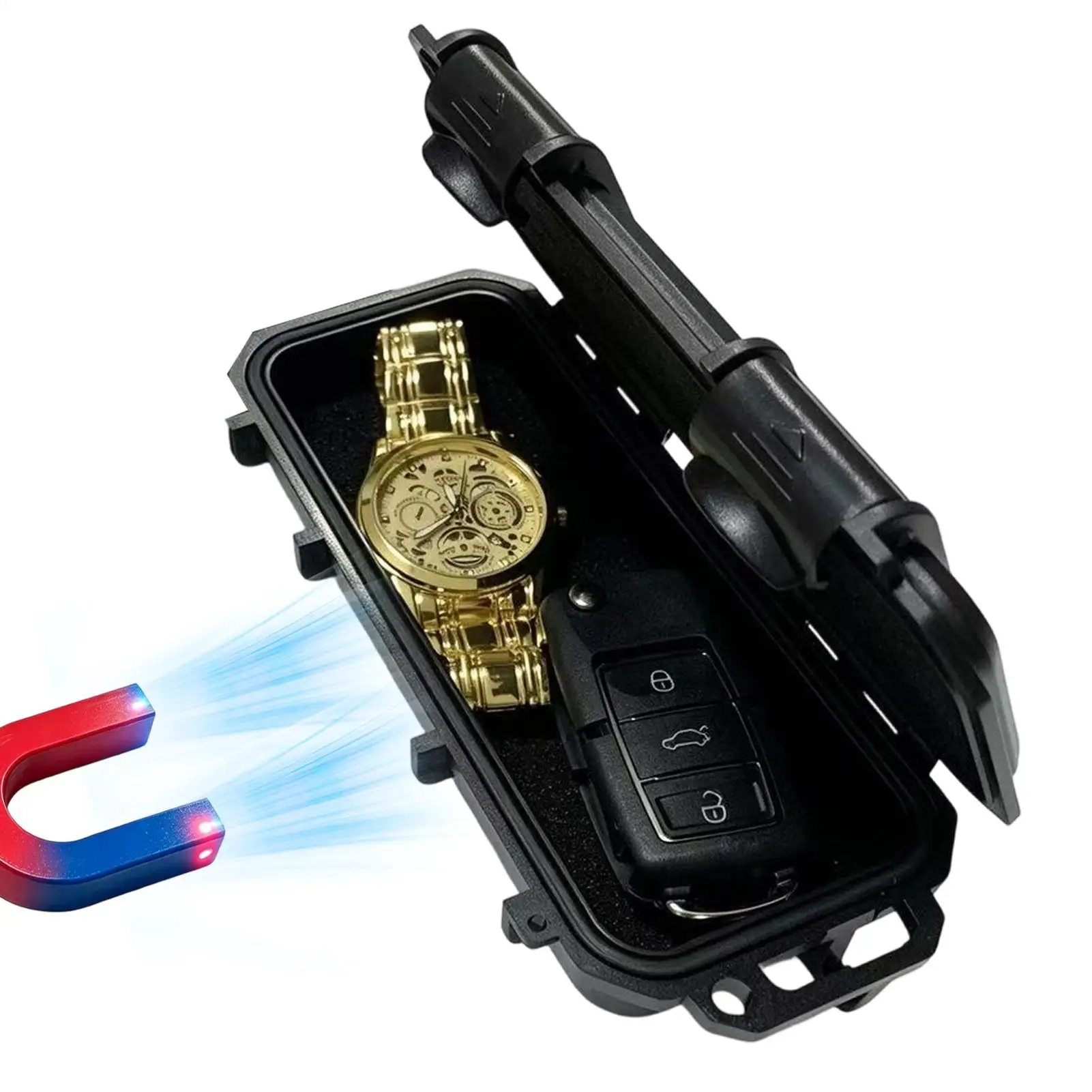 Small Car Bottom Hiddens Magnetic Key Box Waterproof Multi-function Key Storage Box Accessories Storage GPS Locator