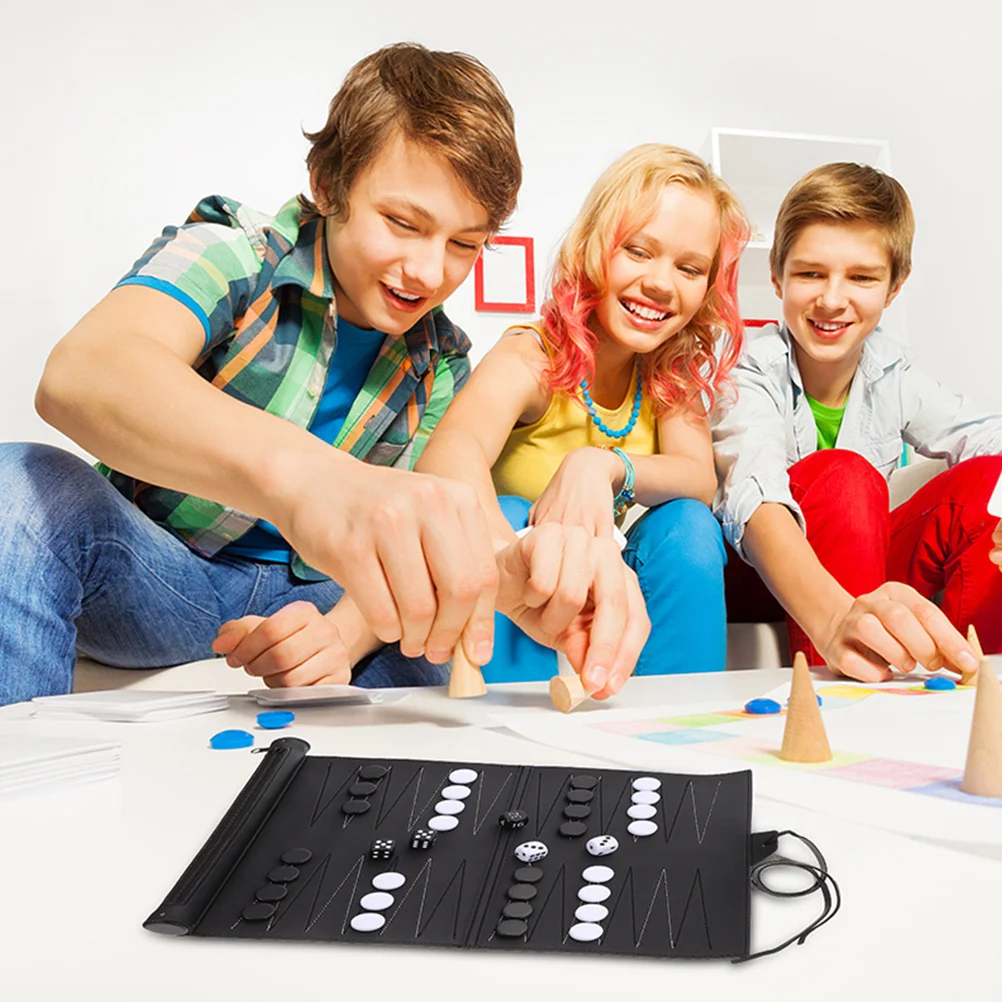 ชุดเกมแบ็คแกมมอนหมากรุกพับได้สำหรับเด็ก ชุดเกมกระดานเพื่อการศึกษา ของเล่นเสริมพัฒนาการ เกมกระดานกลยุทธ์ สนุกสนานสำหรับงานปาร์ตี้