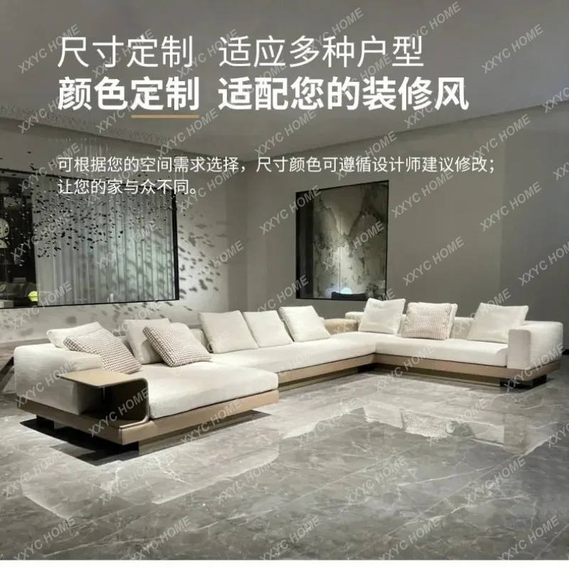 XX Fabric sofa with a minimalist modern design, minimalist living room with a round corner for the imperial concubine