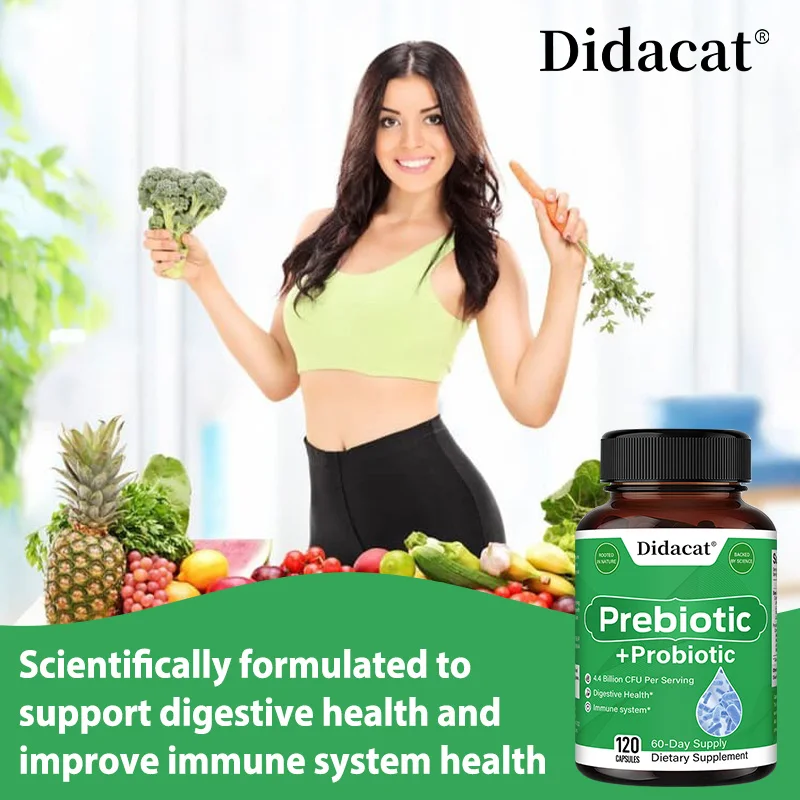 Prebiotics and Probiotics Supplement - Helps with Digestion, Gut, Immune System Health, and Promotes Nutrient Absorption