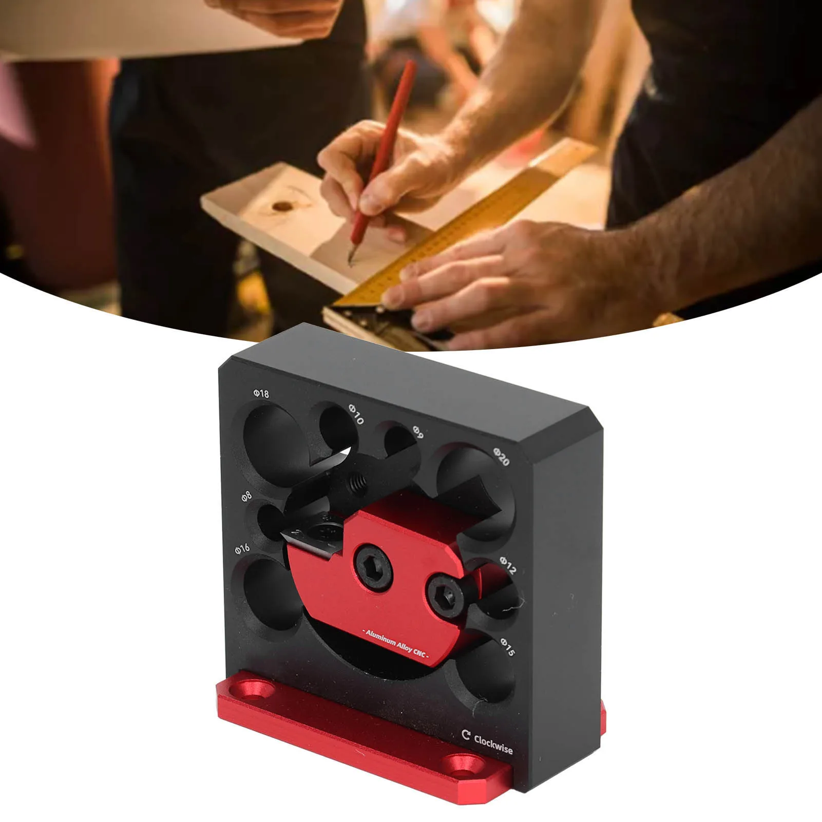 

Приспособление для изготовления дюбелей с круглым стержнем, острый алюминиевый сплав, длительный срок службы, 8 поворотных отверстий, приспособление для изготовления дюбелей для квадратного стержня