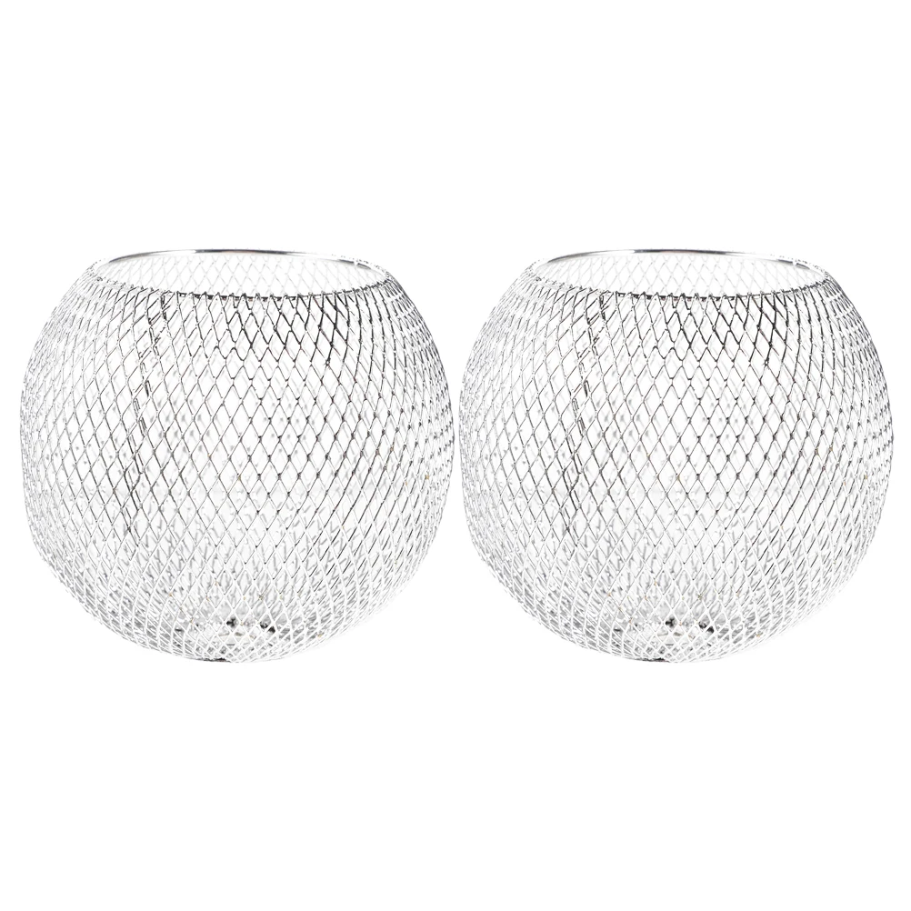 

2pcs Chandelier Shade Pendant Lamp Metal Lampshades Ceiling Lights Bulb Cage Guard Iron Handcrafted Bedroom Living Room Decor