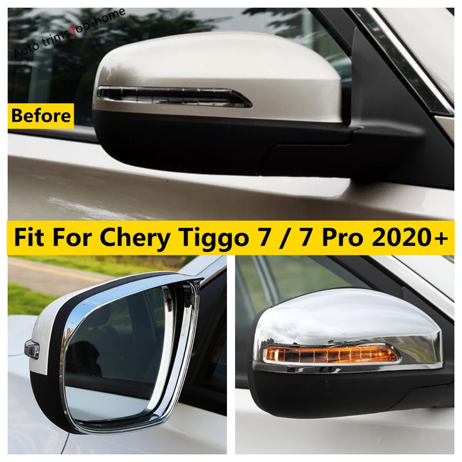 

Rearview Mirror Cap / Rain Eyebrow Decoration Frame Cover Trim Fit For Chery Tiggo 7 / 8 Pro 2021 2022 2023 Car Accessories