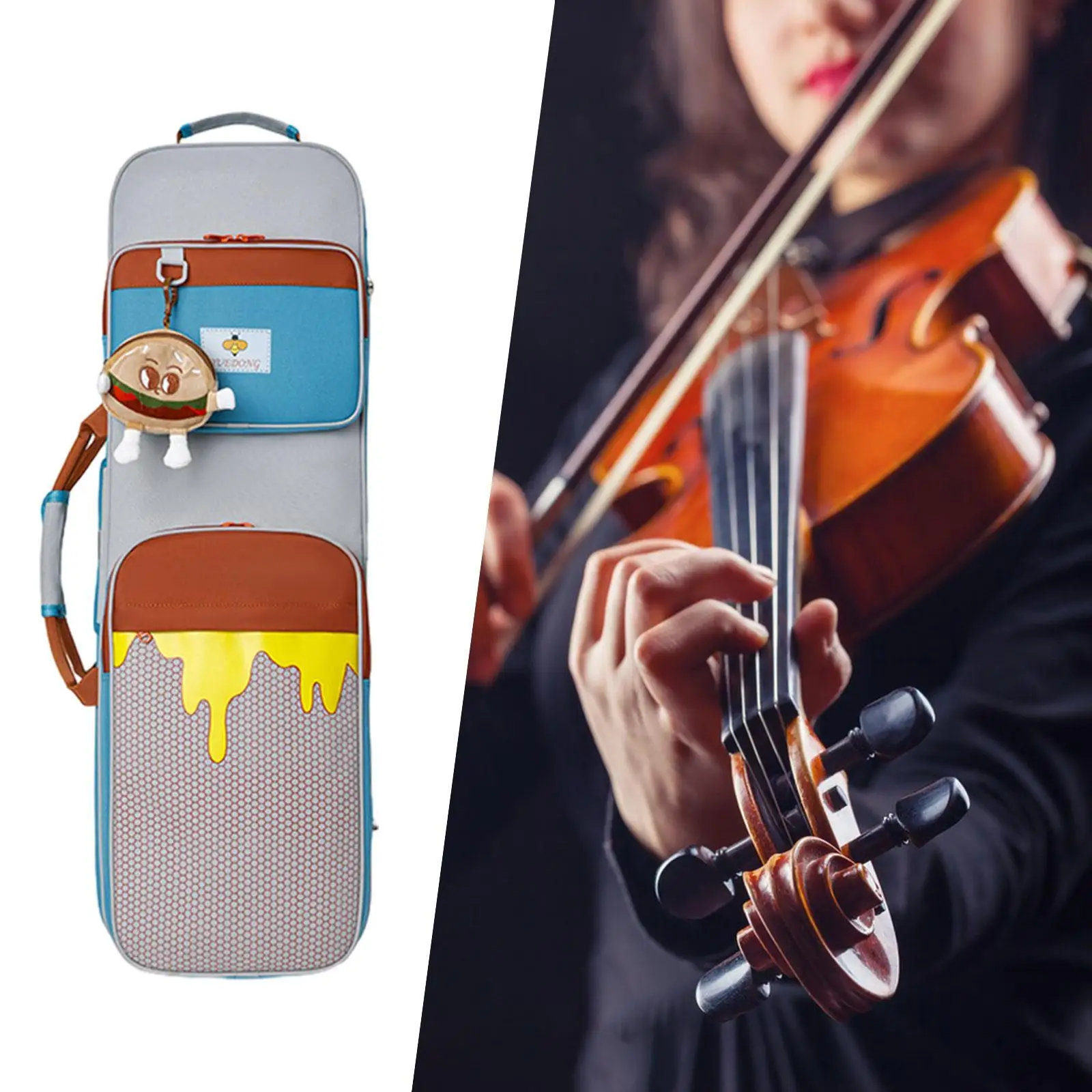 

4/4 Full Size Violin Case Lightweight with Back Strap and Handle Violin Bag