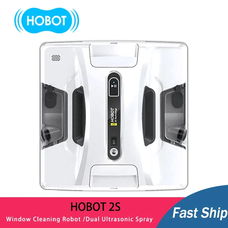 

HOBOT-2S Window Cleaning Robot with Dual Ultrasonic Water Spray and Control Via Smartphone or Remote Window Cleaner Robot