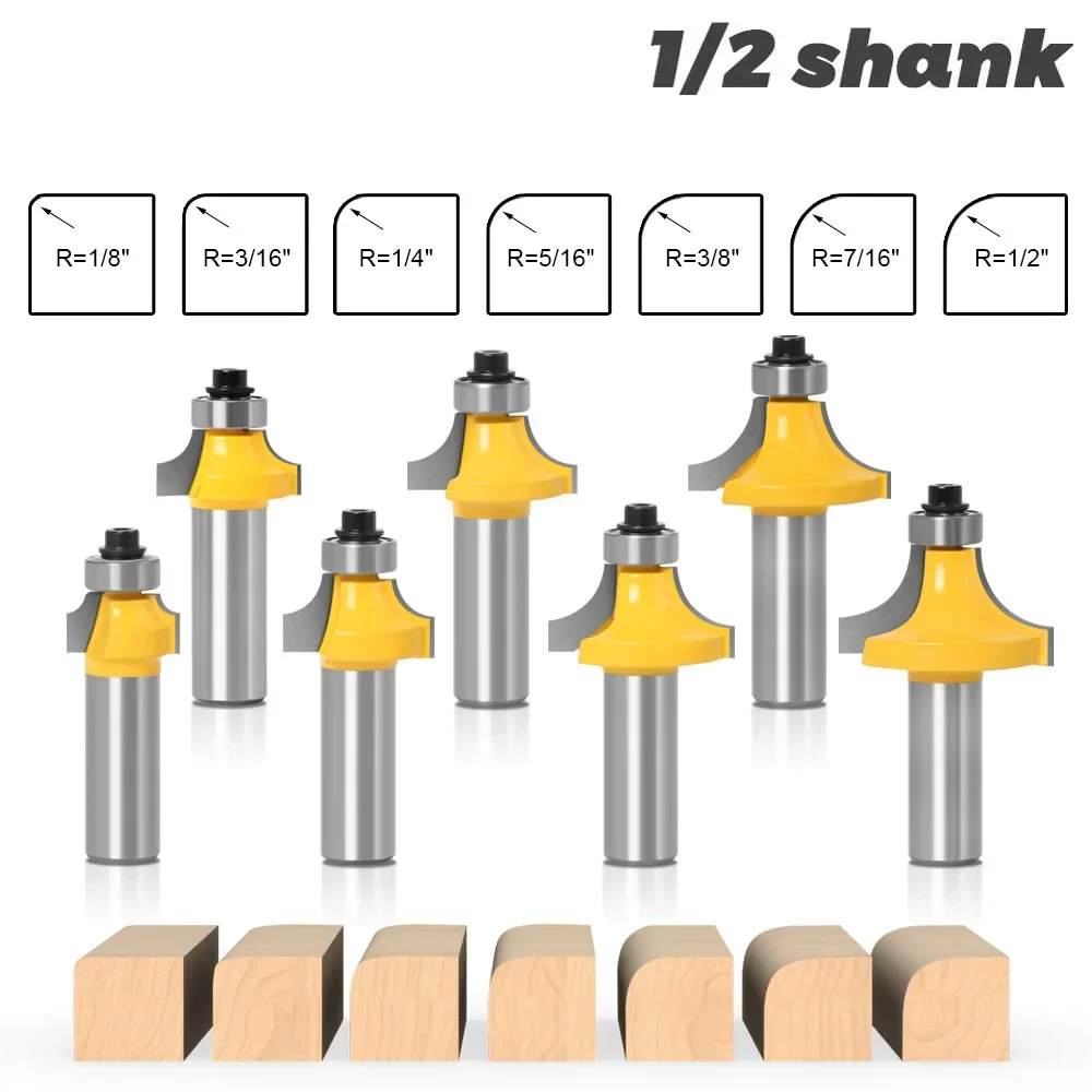 

1 шт. 0,5 дюйма 12 мм угловая фреза с хвостовиком и подшипником для деревообрабатывающего инструмента, фреза из карбида вольфрама