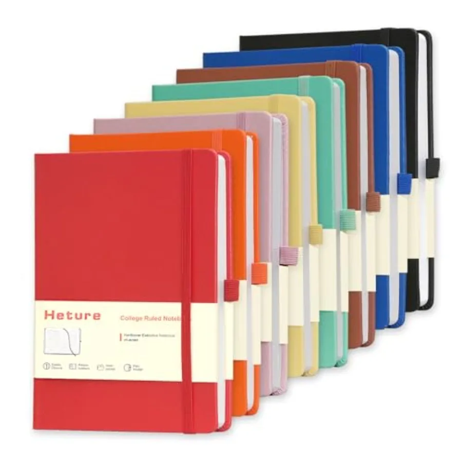 

Lined Journal Notebooks, A5 Hardcover Notebooks, 5.5 x 8.3 inch, 100GSM, 160 Pages, Classic College Ruled Notebooks for Writing