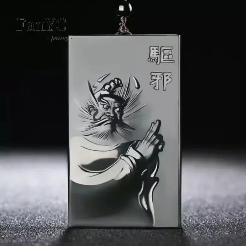 New Natural Hetian Jade Qingyu Imperious Zhong Kui Pendant Fine Carved Fashion Men's Jewelry Mascot Holiday Gift