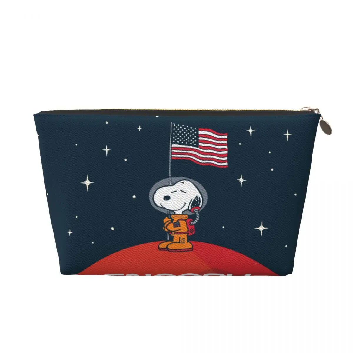 Custom American Astronaut Snoopy Cosmetic Bag Women Fashion Large Capacity Beagle Dog Makeup Case Beauty Storage Toiletry Bags