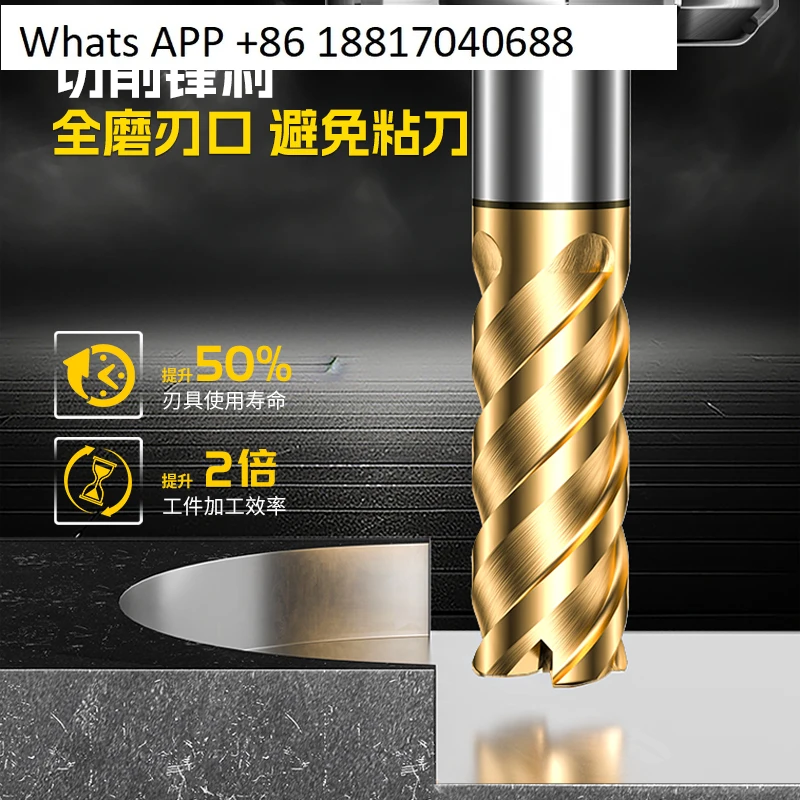 Round nose milling cutter Multifunctional high efficiency carbide coated straight shank extended flat bottom end mill