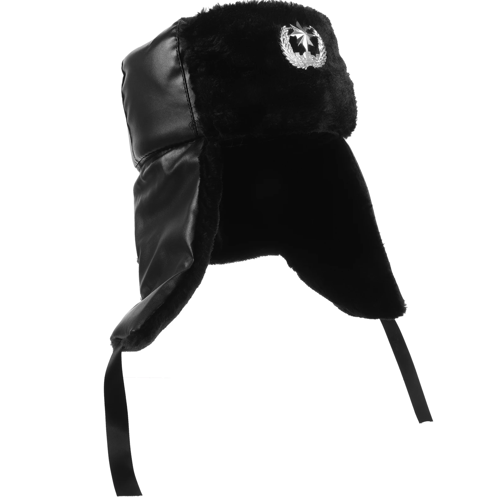 

Warm Mens Hat Black Earflap Cap Thick Lining Outdoor Daily Wear Lightweight Store Classic Eight Pointed