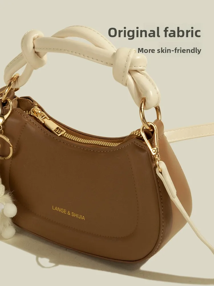 MuziKai Women's Handbag British Style Soft Handle Commuter Bag Spring Autumn Versatile Crossbody Bag Quality Texture